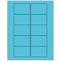 3" x 2" Turquoise Rectangular Sheet Labels