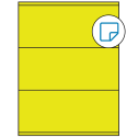 8.5" x 3.5" Fluorescent Yellow Rectangular Sheet Labels - Removable Adhesive