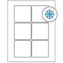 3" x 3" White Square Sheet Labels - Freezer Grade Adhesive