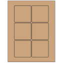 3" x 3" Brown Kraft Square Sheet Labels
