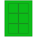 3" x 3" Fluorescent Green Square Sheet Labels