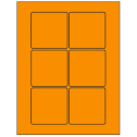 3" x 3" Fluorescent Orange Square Sheet Labels