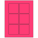 3" x 3" Fluorescent Pink Square Sheet Labels