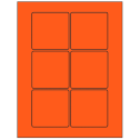 3" x 3" Fluorescent Red Square Sheet Labels