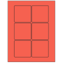 3" x 3" Red Square Sheet Labels