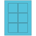 3" x 3" Turquoise Square Sheet Labels