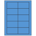3.5" x 2" Fluorescent Blue Rectangular Sheet Labels