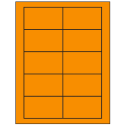 3.5" x 2" Fluorescent Orange Rectangular Sheet Labels