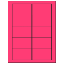 3.5" x 2" Fluorescent Pink Rectangular Sheet Labels