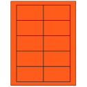 3.5" x 2" Fluorescent Red Rectangular Sheet Labels