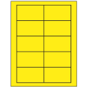 3.5" x 2" Fluorescent Yellow Rectangular Sheet Labels