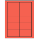 3.5" x 2" Red Rectangular Sheet Labels