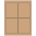 3.75" x 4.75" Brown Kraft Rectangular Sheet Labels