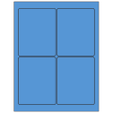 3.75" x 4.75" Fluorescent Blue Rectangular Sheet Labels