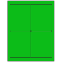 3.75" x 4.75" Fluorescent Green Rectangular Sheet Labels