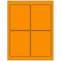 3.75" x 4.75" Fluorescent Orange Rectangular Sheet Labels