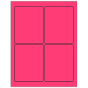 3.75" x 4.75" Fluorescent Pink Rectangular Sheet Labels