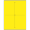 3.75" x 4.75" Fluorescent Yellow Rectangular Sheet Labels