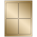 3.75" x 4.75" Gold Foil Rectangular Sheet Labels