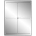 3.75" x 4.75" Silver Foil Rectangular Sheet Labels