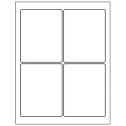 3.75" x 4.75" White Vinyl Drum Rectangular Sheet Labels