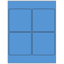 4" x 4" Fluorescent Blue Square Sheet Labels