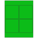 4" x 4" Fluorescent Green Square Sheet Labels