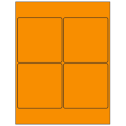 4" x 4" Fluorescent Orange Square Sheet Labels