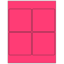 4" x 4" Fluorescent Pink Square Sheet Labels