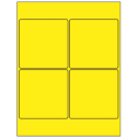 4" x 4" Fluorescent Yellow Square Sheet Labels