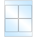 4" x 4" White Premium High Gloss Square Sheet Labels