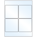 4" x 4" White Mid Gloss Square Sheet Labels