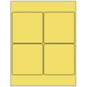 4" x 4" Pastel Yellow Square Sheet Labels