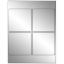 4" x 4" Silver Foil Square Sheet Labels
