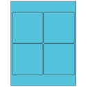 4" x 4" Turquoise Square Sheet Labels