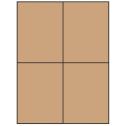 4.25" x 5.5" Brown Kraft Rectangular Sheet Labels (4-UP)