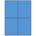 4.25" x 5.5" Fluorescent Blue Rectangular Sheet Labels (4-UP)