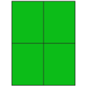 4.25" x 5.5" Fluorescent Green Rectangular Sheet Labels (4-UP)