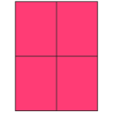 4.25" x 5.5" Fluorescent Pink Rectangular Sheet Labels (4-UP)