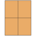 4.25" x 5.5" Pastel Orange Rectangular Sheet Labels (4-UP)