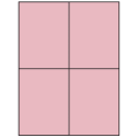 4.25" x 5.5" Pastel Pink Rectangular Sheet Labels (4-UP)