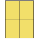 4.25" x 5.5" Pastel Yellow Rectangular Sheet Labels (4-UP)