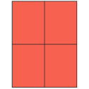 4.25" x 5.5" Red Rectangular Sheet Labels (4-UP)