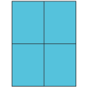 4.25" x 5.5" Turquoise Rectangular Sheet Labels (4-UP)