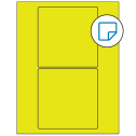 5" x 5" Fluorescent Yellow Square Sheet Labels - Removable Adhesive