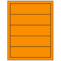 7.5" x 2" Fluorescent Orange Rectangular Sheet Labels