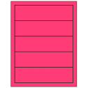 7.5" x 2" Fluorescent Pink Rectangular Sheet Labels