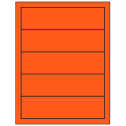 7.5" x 2" Fluorescent Red Rectangular Sheet Labels