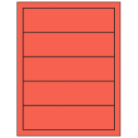 7.5" x 2" Red Rectangular Sheet Labels