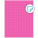 0.5" Fluorescent Pink Circular Sheet Labels - Removable Adhesive